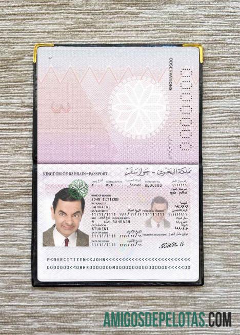 Visual de foto do passaporte do Bahrein baixar para verificação